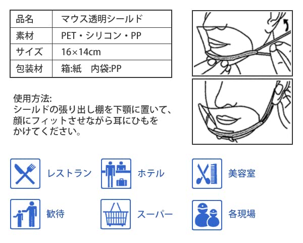 Amazon.co.jp: マウスシールド 50個 透明 個包装 : 産業・研究開発用品